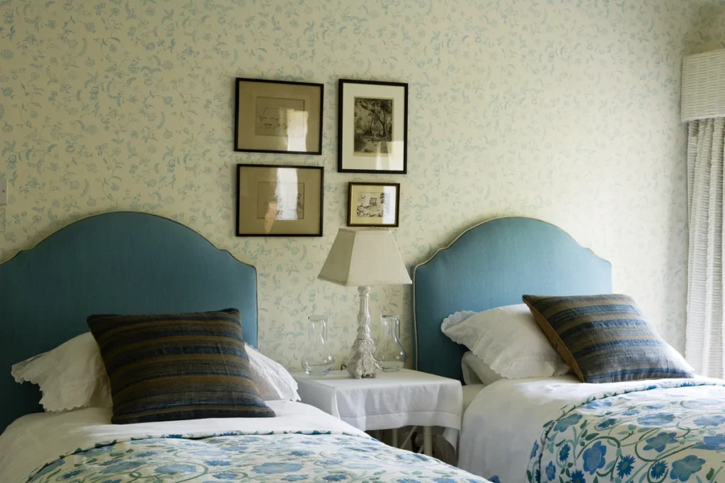 ballinlough castle bedroom with two beds