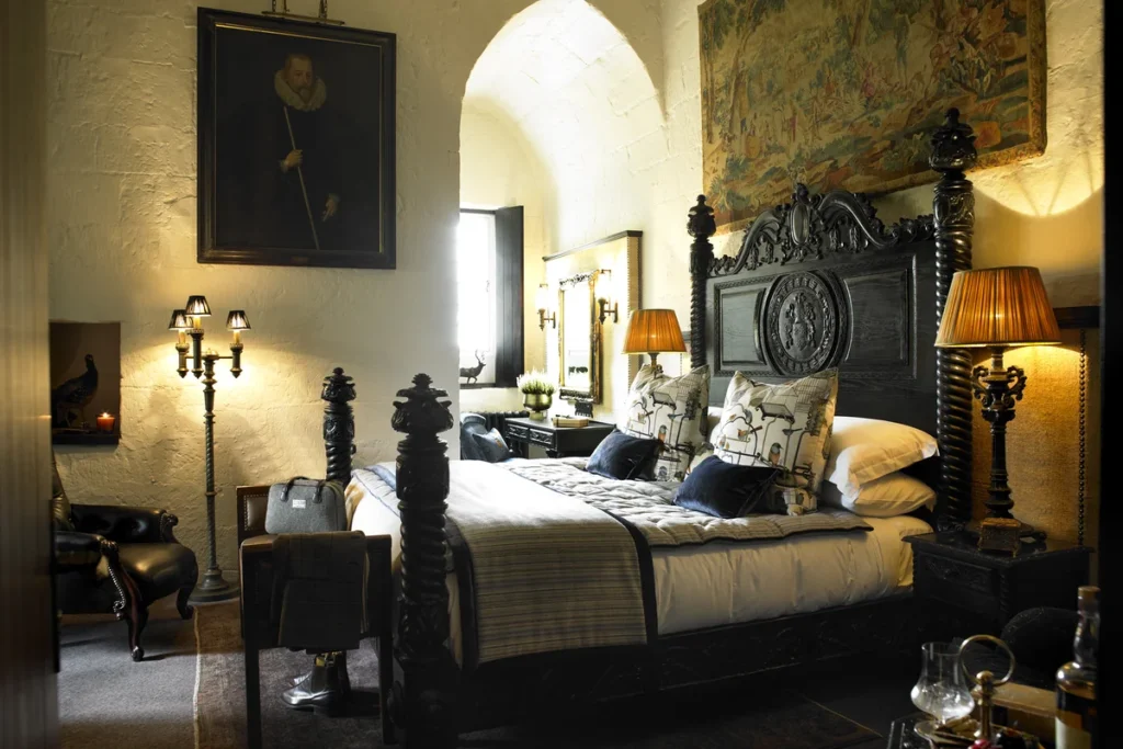 borthwick bedroom with pillows laid on bed