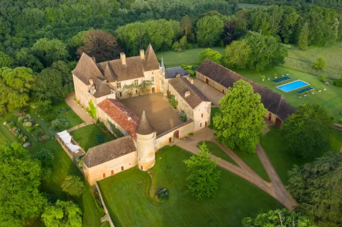 chateau de la bourlie aerial view