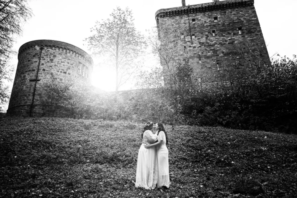 couple getting married outside