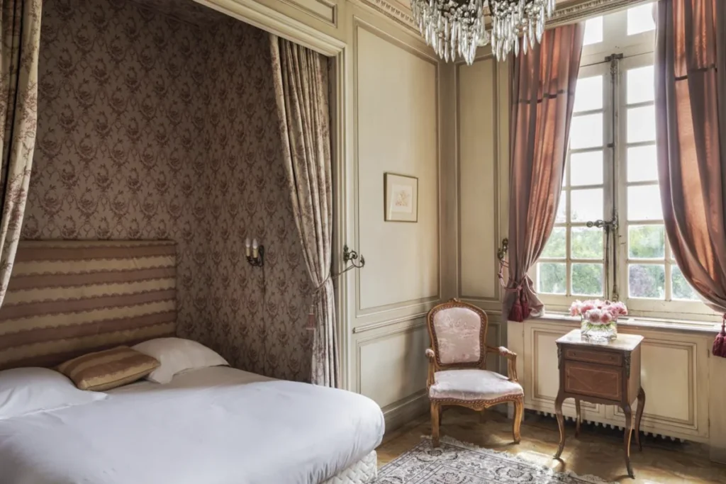 chateau du mont bedroom with chair