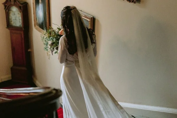 gilmerton bride walking downstairs