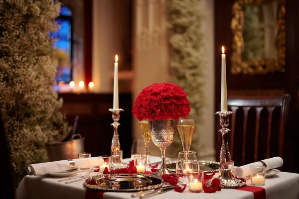 valentines meal at table