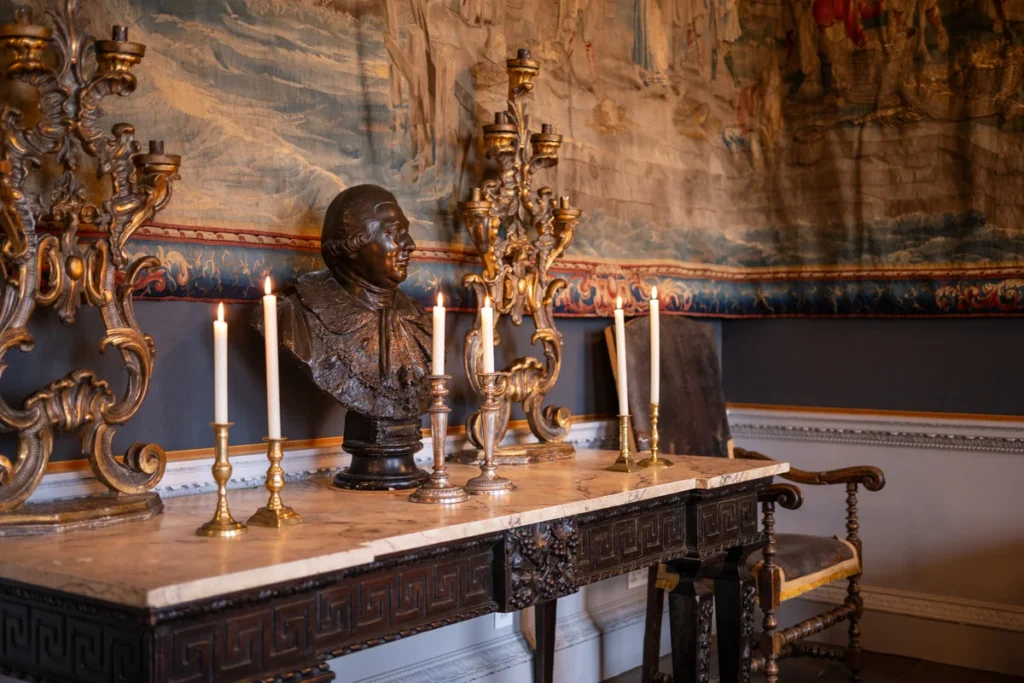wolterton hall table with candles